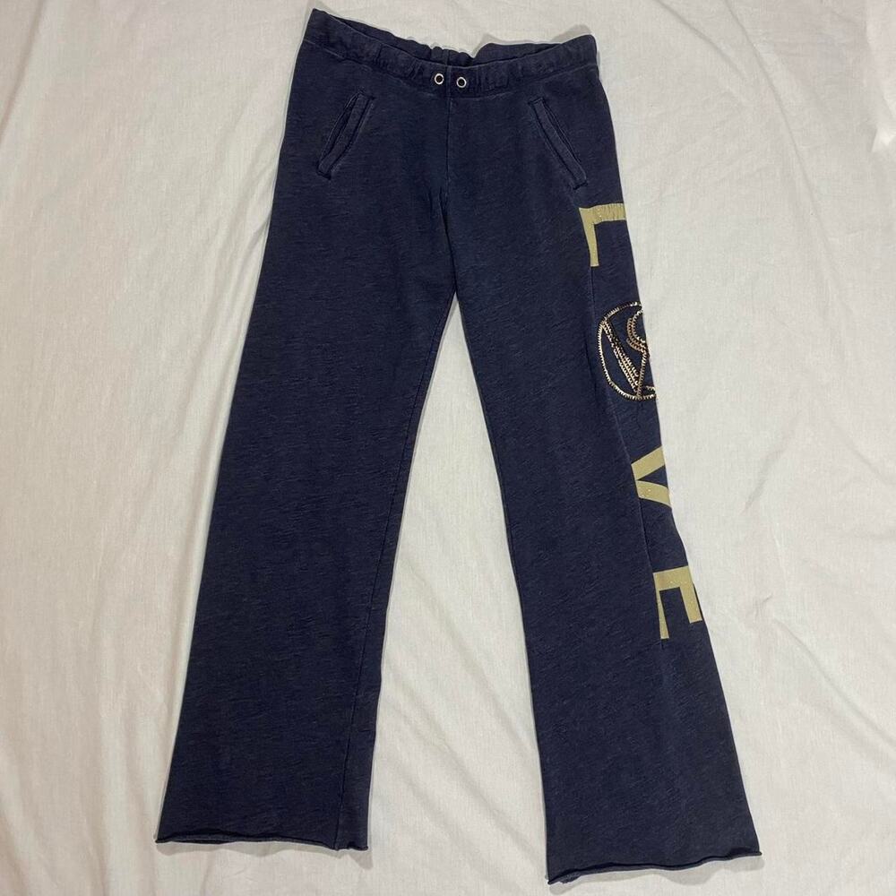 Victorias secret navy blue sweatpants gold‎ sequins size small y2k preppy vtg